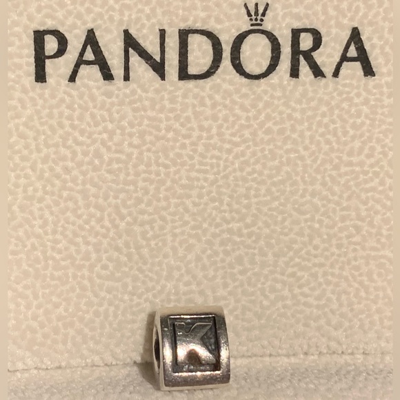 PANDORA Retired Letter K Initial Block Charm - Picture 1 of 2